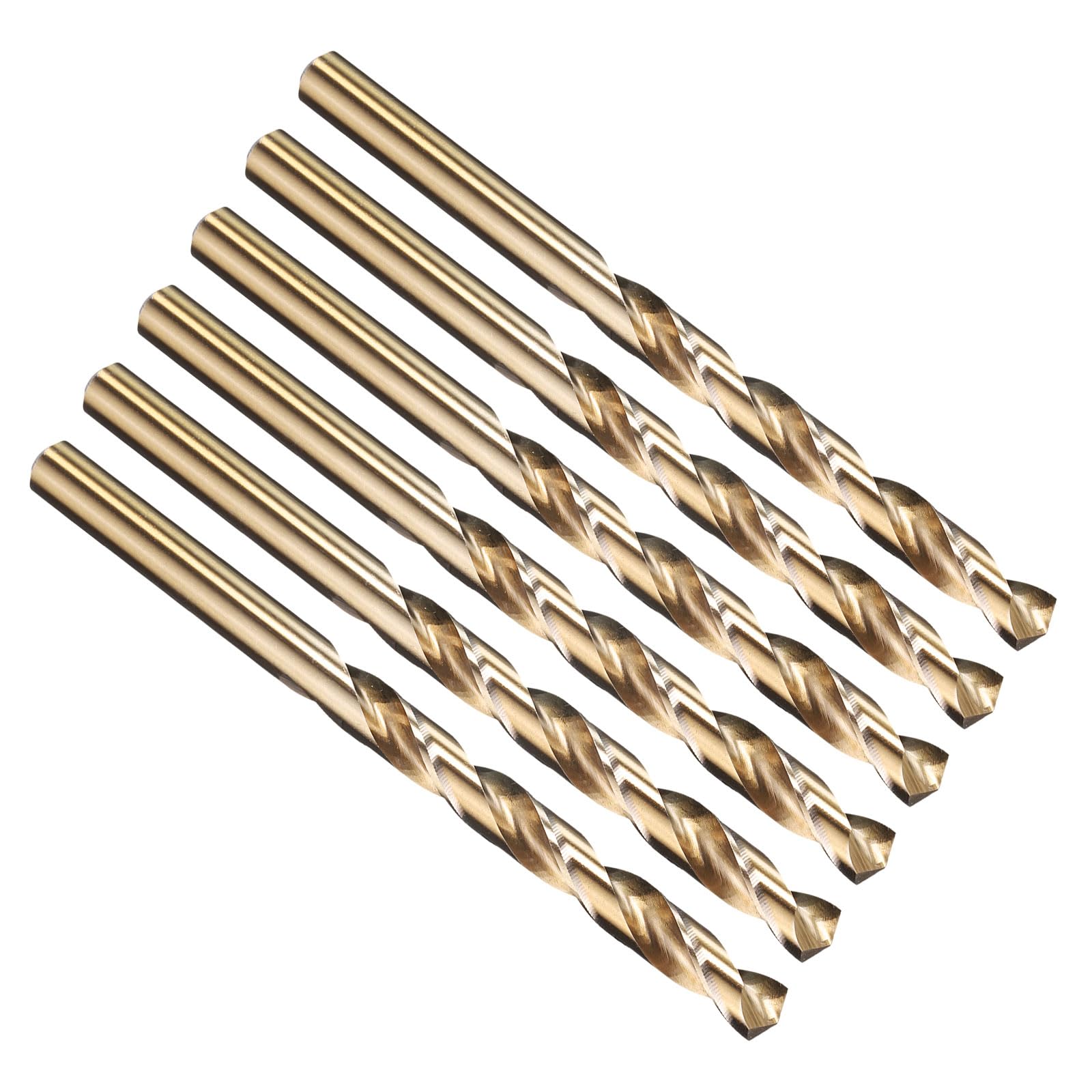 PATIKIL 7.1mm Drill Bit 9/32", Jobber Straight Shank M2 High-Speed Steel 135° Gold Finish for Stainless Steel Hard Metal - 6 Pack — image 1