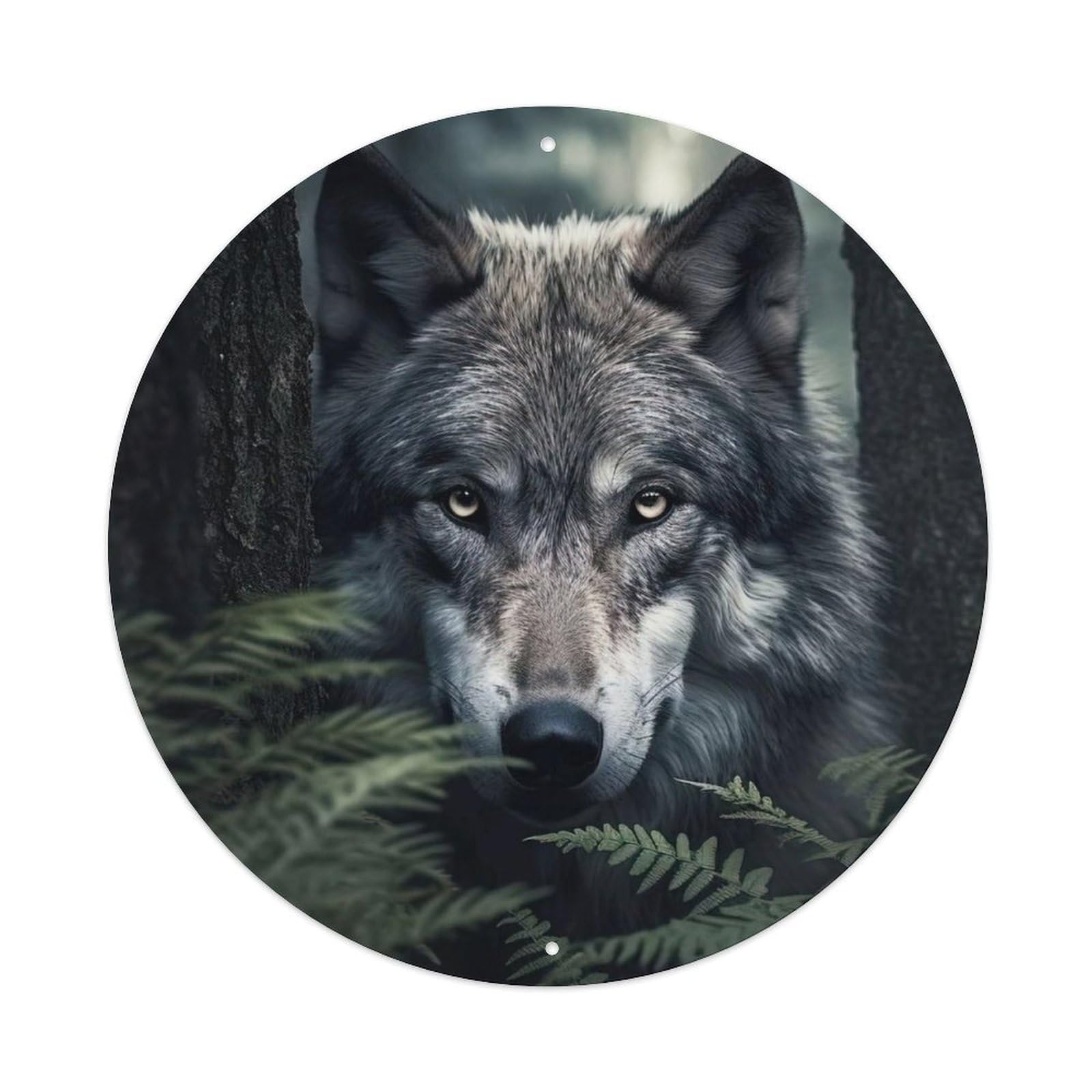 Animal Hidden Wolves Metal Tin Sign