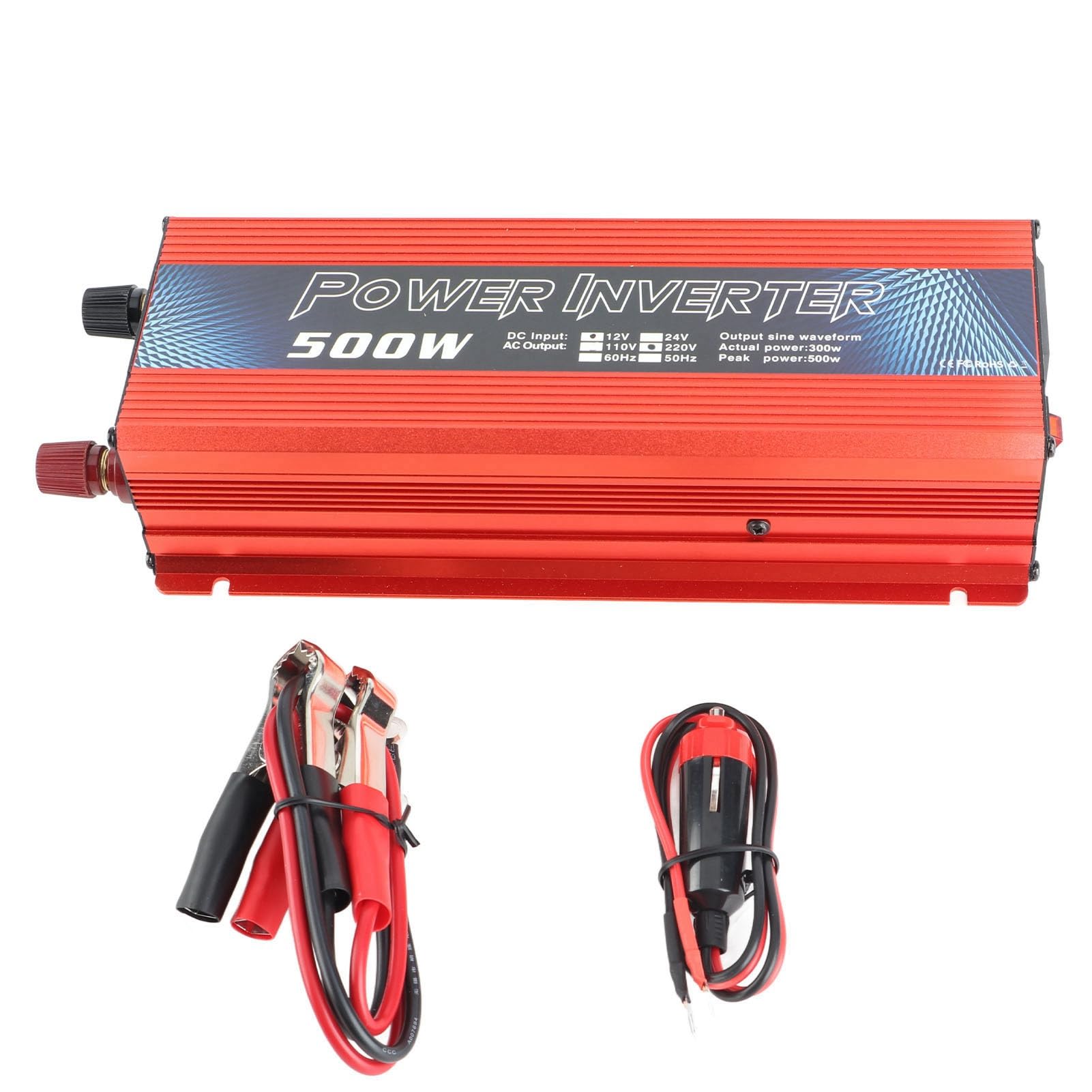Przetwornica Napięcia Sinusoidalnego 500W w Samochodzie DC 12V na AC 110V z Portem USB i Wentylatorem Chłodzącym do Laptopów na Kempingu i do Użytku Awaryjnego (220V)