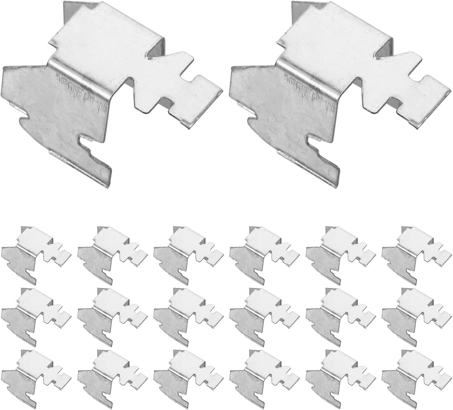 Gadpiparty 20pcs Metal Shelf Support Clips for File Cabinets Heavy Duty Cabinet Shelf Brackets with Double Vertical Holes and Double Hooks for Office and Home Storage