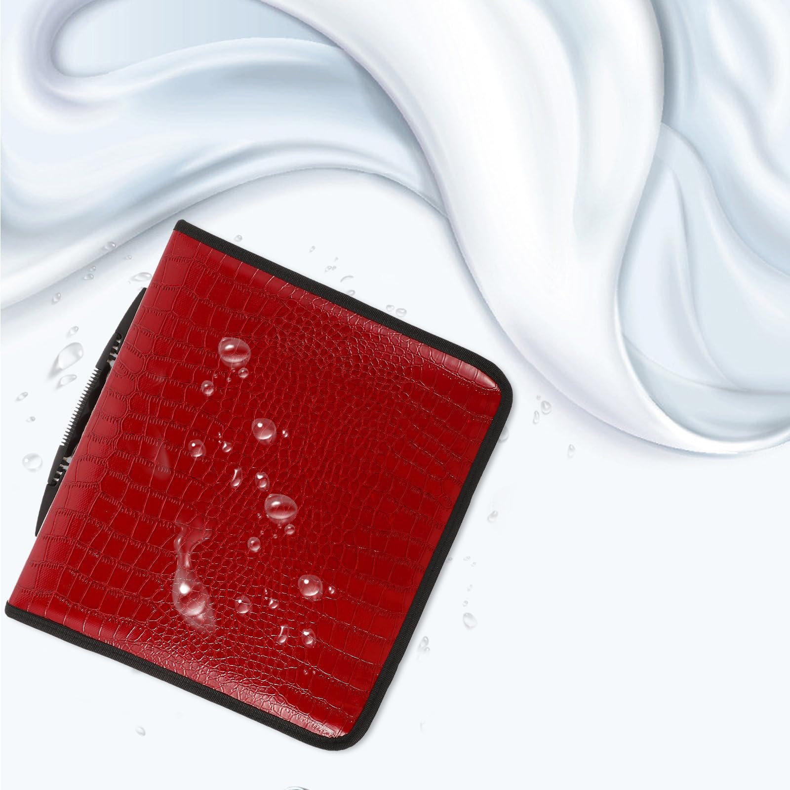 Bolsa de PU para CD de 200 Piezas, Gran Capacidad, Roja | Cierre Cremallera, Resistente al Desgaste, Diseño Moderno, Formato para Dvd y Orden Reducido