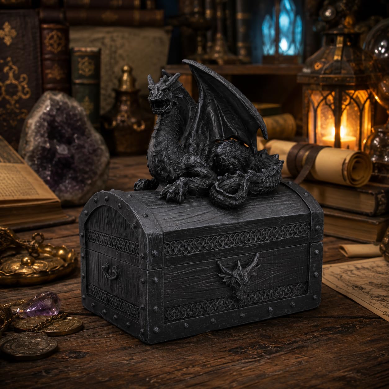 Amazon.com: Nemesis Now Sacred Keeper Dragon Treasure Chest