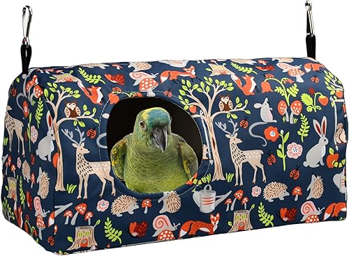 Miniatura 7 de ShuRung - Cama de nido de pájaros, cama cálida para colgar en invierno, hamaca colgante para pájaros, cama para dormir, loro, cama de escondite,