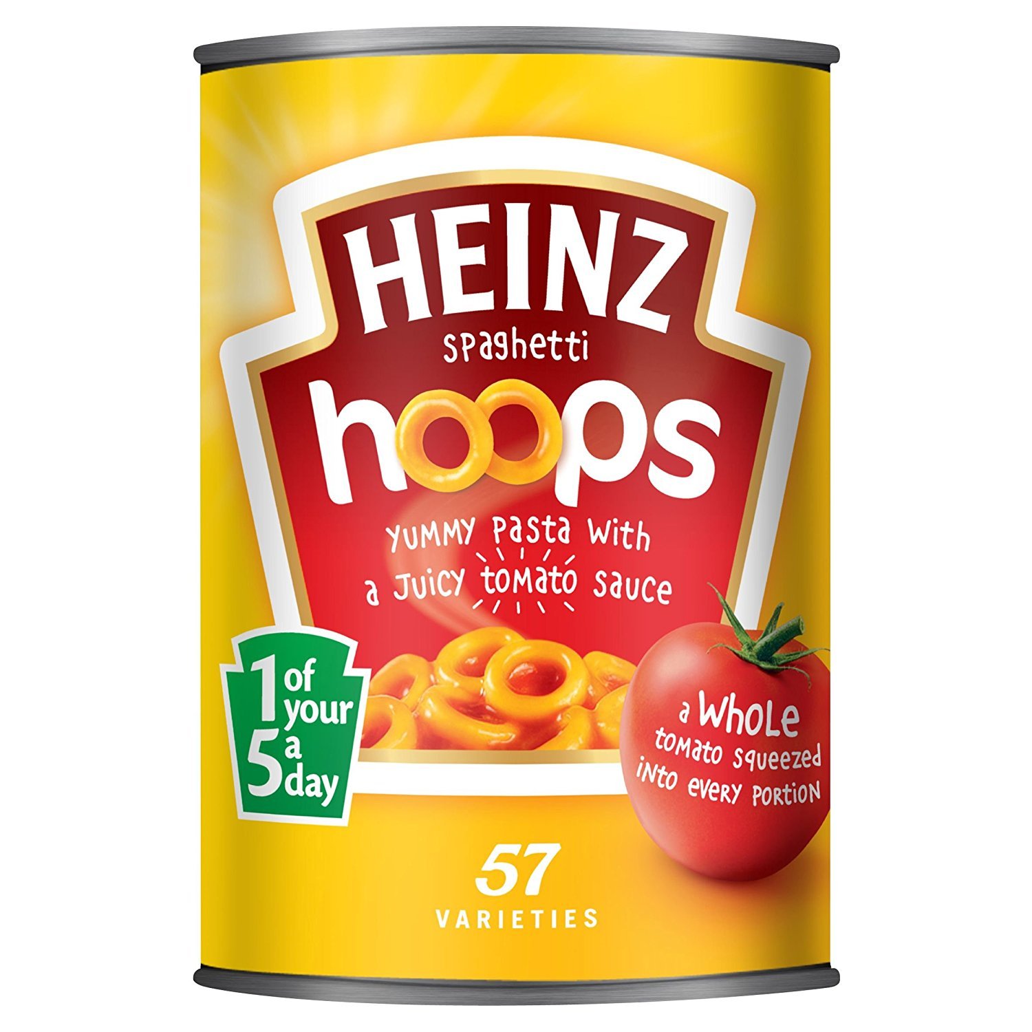 HEINZ Spaghetti Hoops, 400 g (Pack of 24), Yellow
