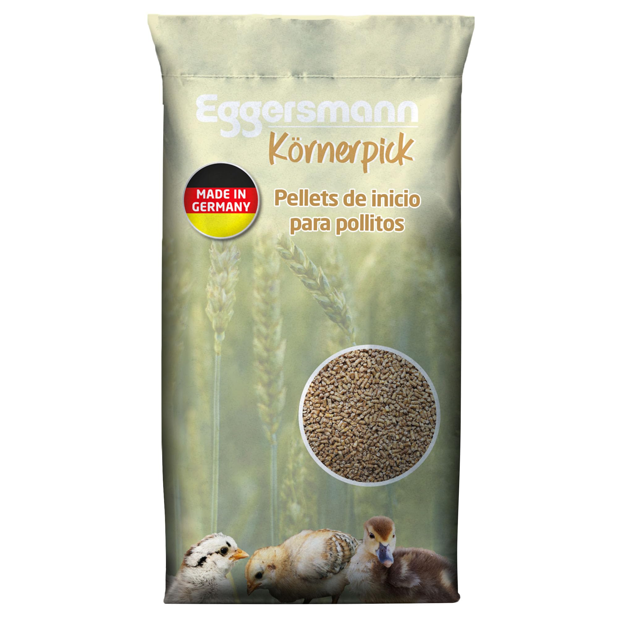 Eggersmann Körnerpick 25 kg de pellets de iniciación para Pollitos sin OGM - alimento para Pollitos - alimento Premium para Pollitos - pellets para Pollos, Gansos y Patos para cría | Sin OGM – Alimento para polluelos – Comida para pollos – Pellets para ga