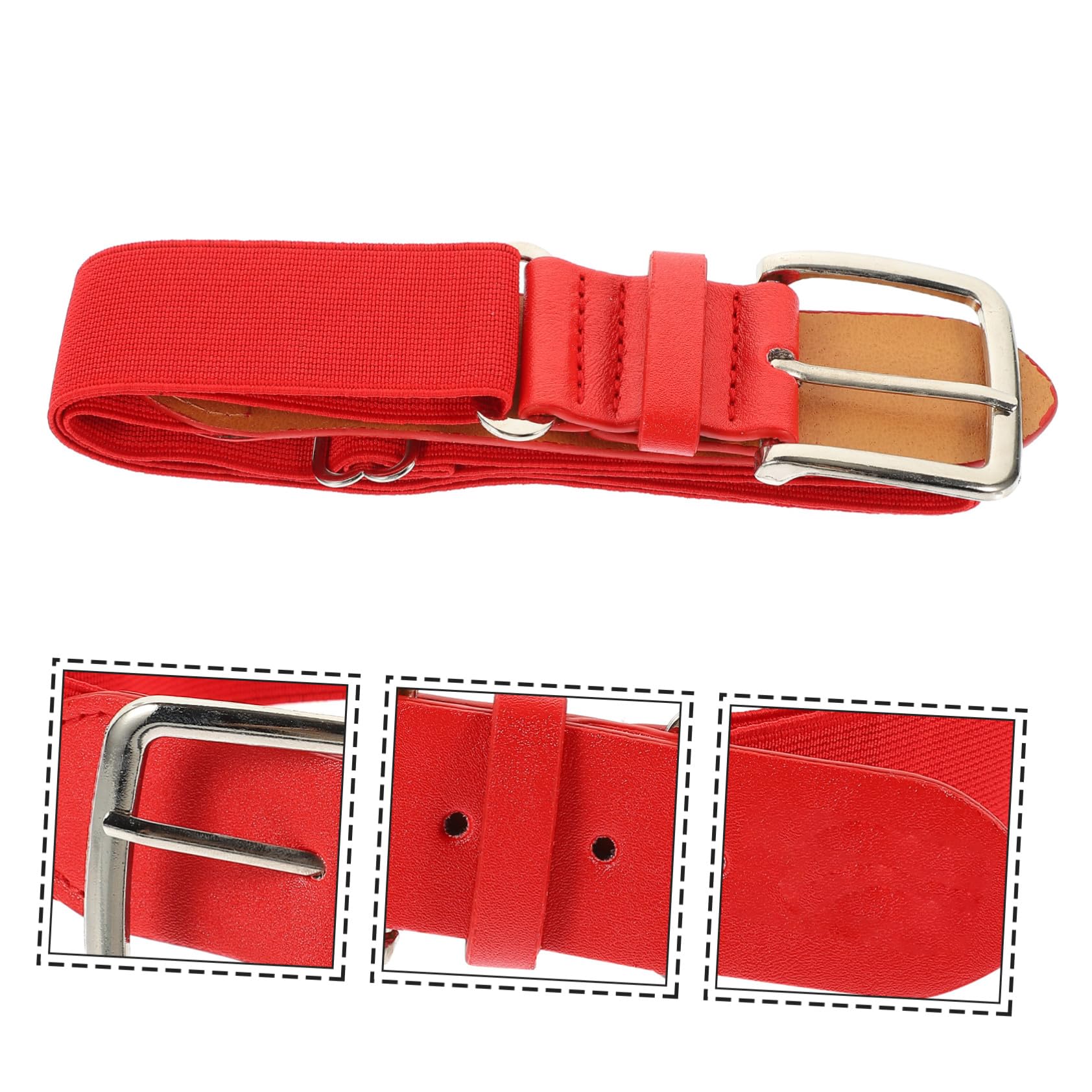 Ceinture Élastique Baseball Rouge Ajustable Hommes Femmes Sport