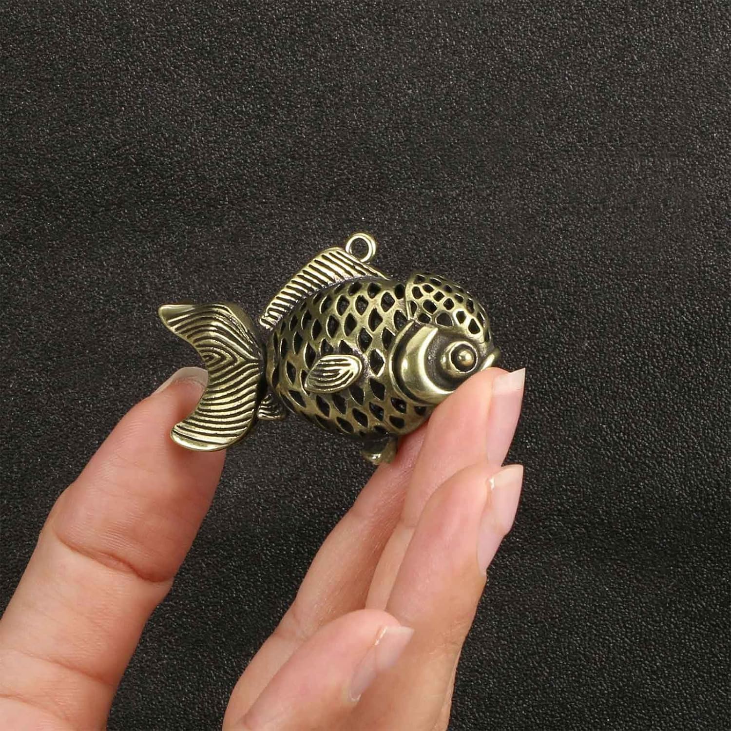 SnowOwl Brass Fish Figurine 1pcs, Small Statue House Sculptures, Animal Ornament Figurine Tea Pet Home Decor Table Office Decorative Collectible or Elders (fish-18) image 3