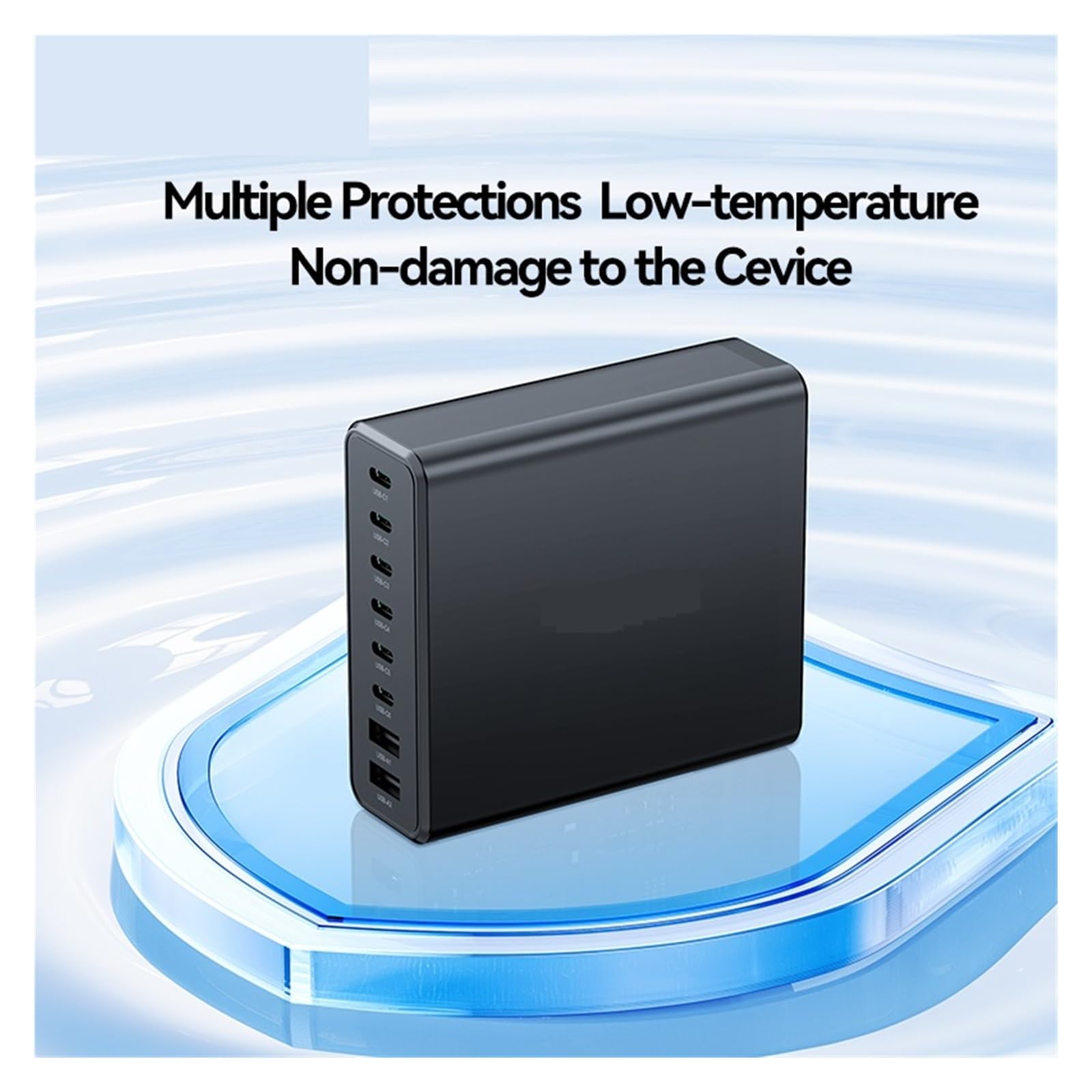 200W 8 Puertos USB Tipo C Cargador De Escritorio PD Carga Rápida USBC Tipo-c Central Eléctrica