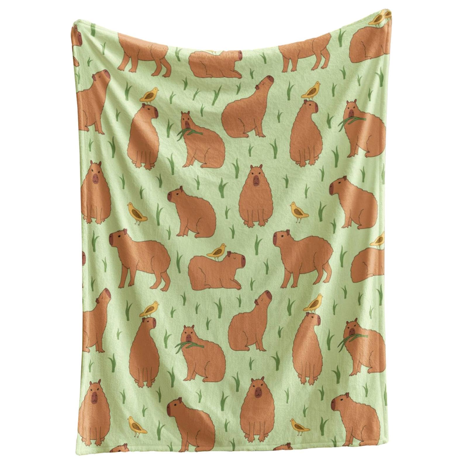 Couverture Capybaras plaid polaire pelucheuse et légère pour lit d'enfant