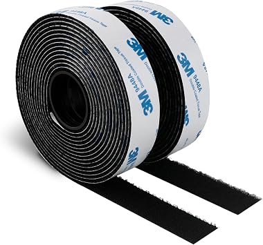 Hook and Loop Self-Adhesive Tape 3/4 x 10 Ft Black, Made with 3M 9448A