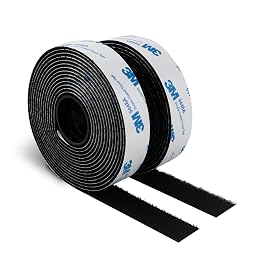 Hook and Loop Self-Adhesive Tape 3/4” x 10 Ft, Made with 3M 9448A, Reusable Heavy Duty Adhesive Tape for Indoors Outdoors Arts Crafts Home and Office Black