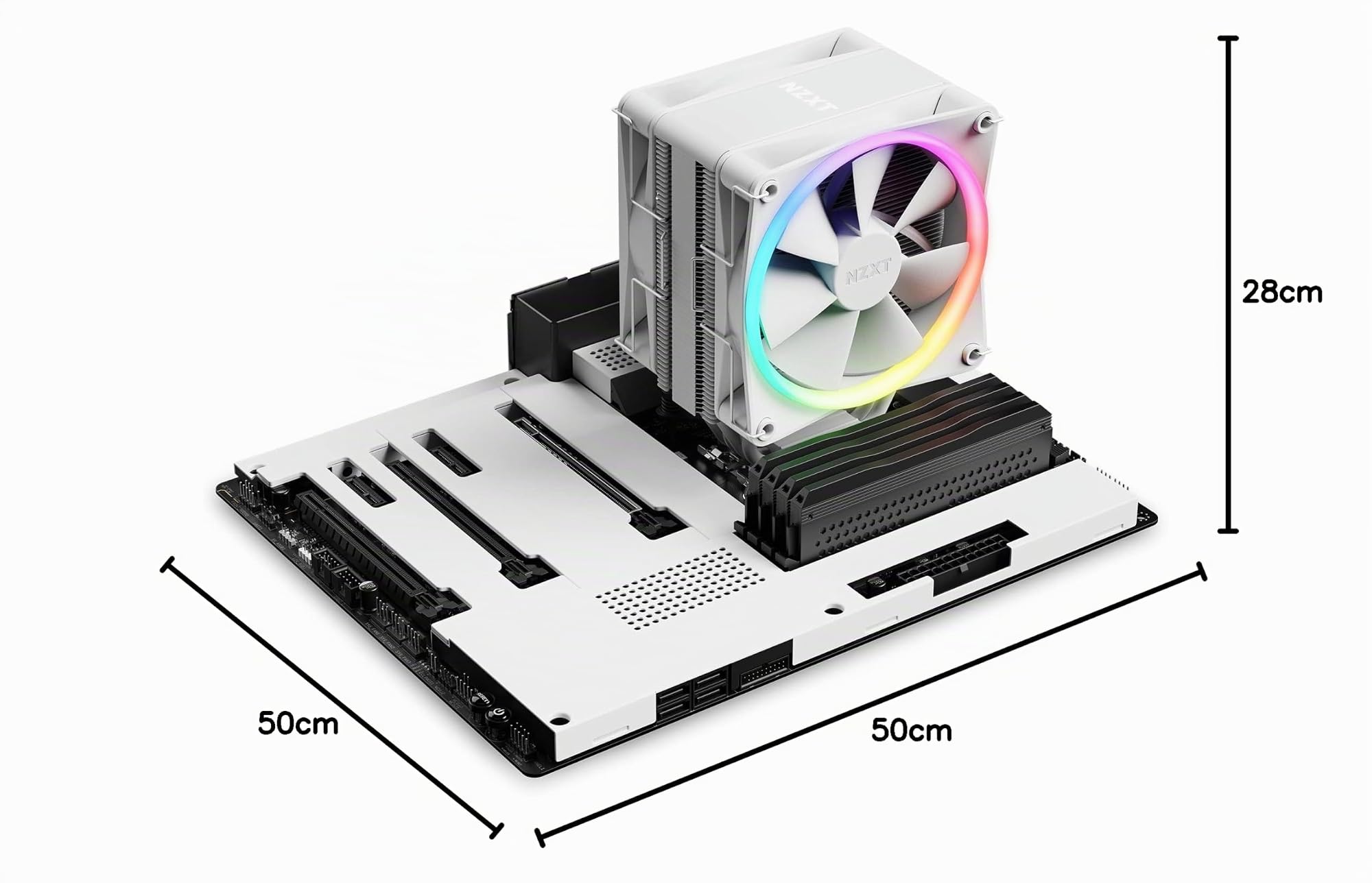NZXT T120 RGB blanc - RC-TR120-W1 - Ventirad - Caloducs en cuivre conducteurs - Paliers hydrodynamiques - Compatible AMD et Intel