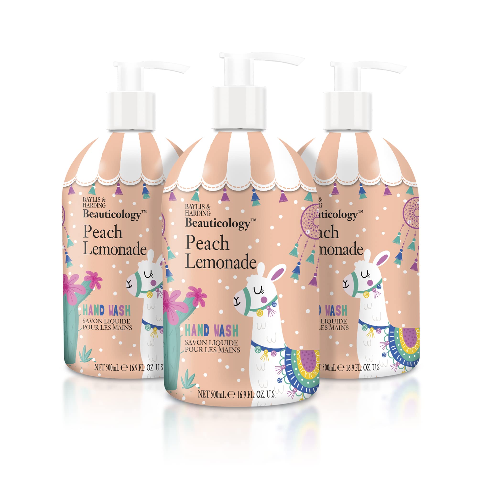 Amazon.com : Baylis & Harding Beauticology Peach Lemonade Hand Wash 500ml,  Pack of 3 - Vegan Friendly : Beauty & Personal Care