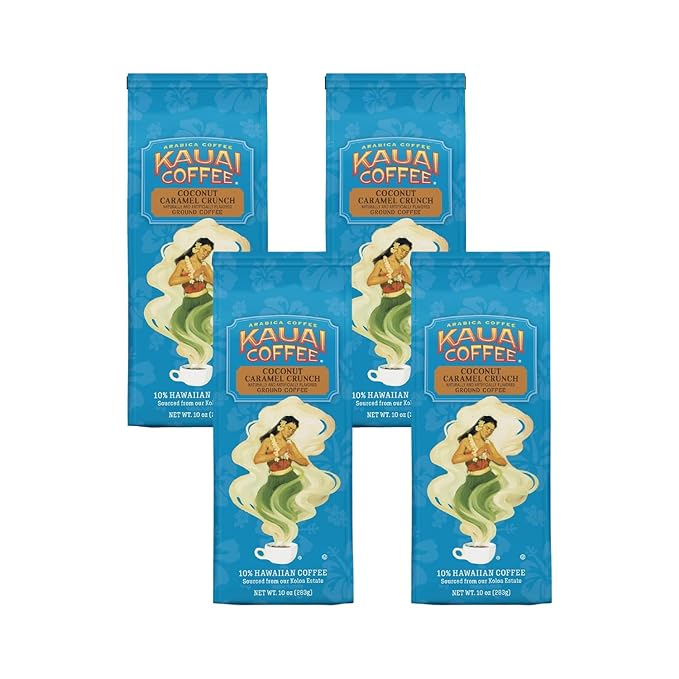 Kauai Hawaiian Ground Coffee, Coconut Caramel Crunch