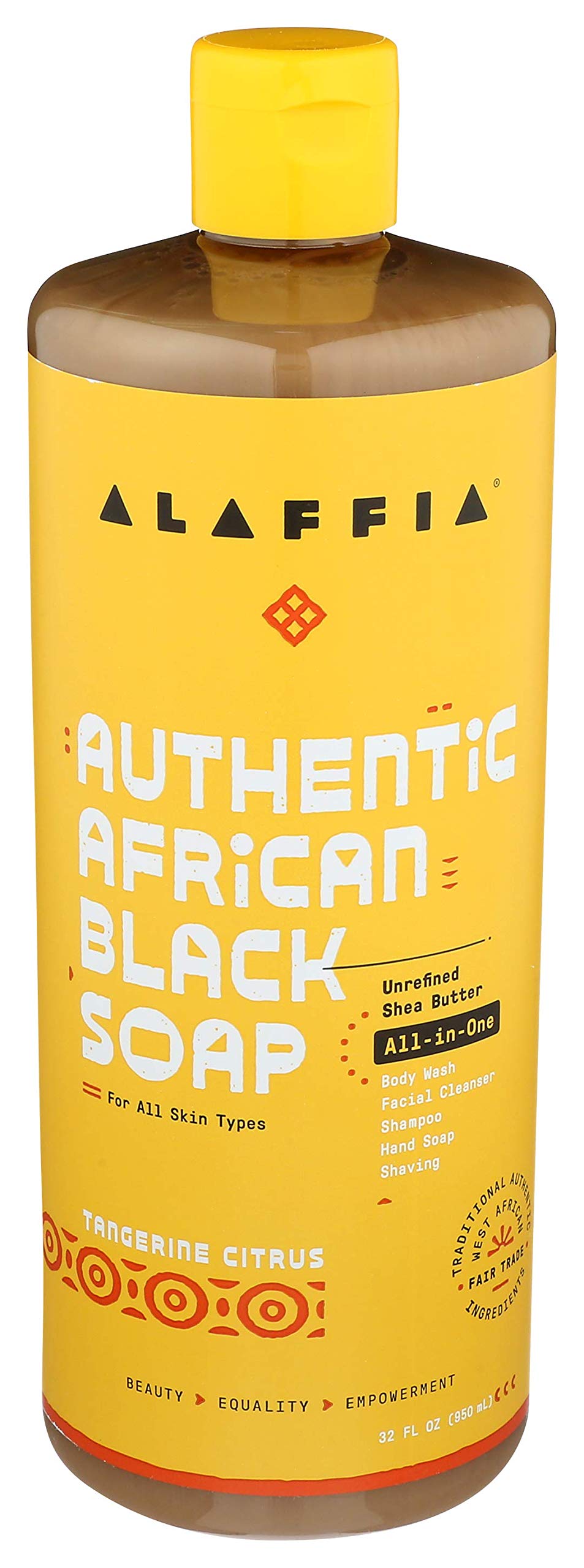 Alaffia Authentic Afican Black Soap Tangerine Citrus, 32 Ounce