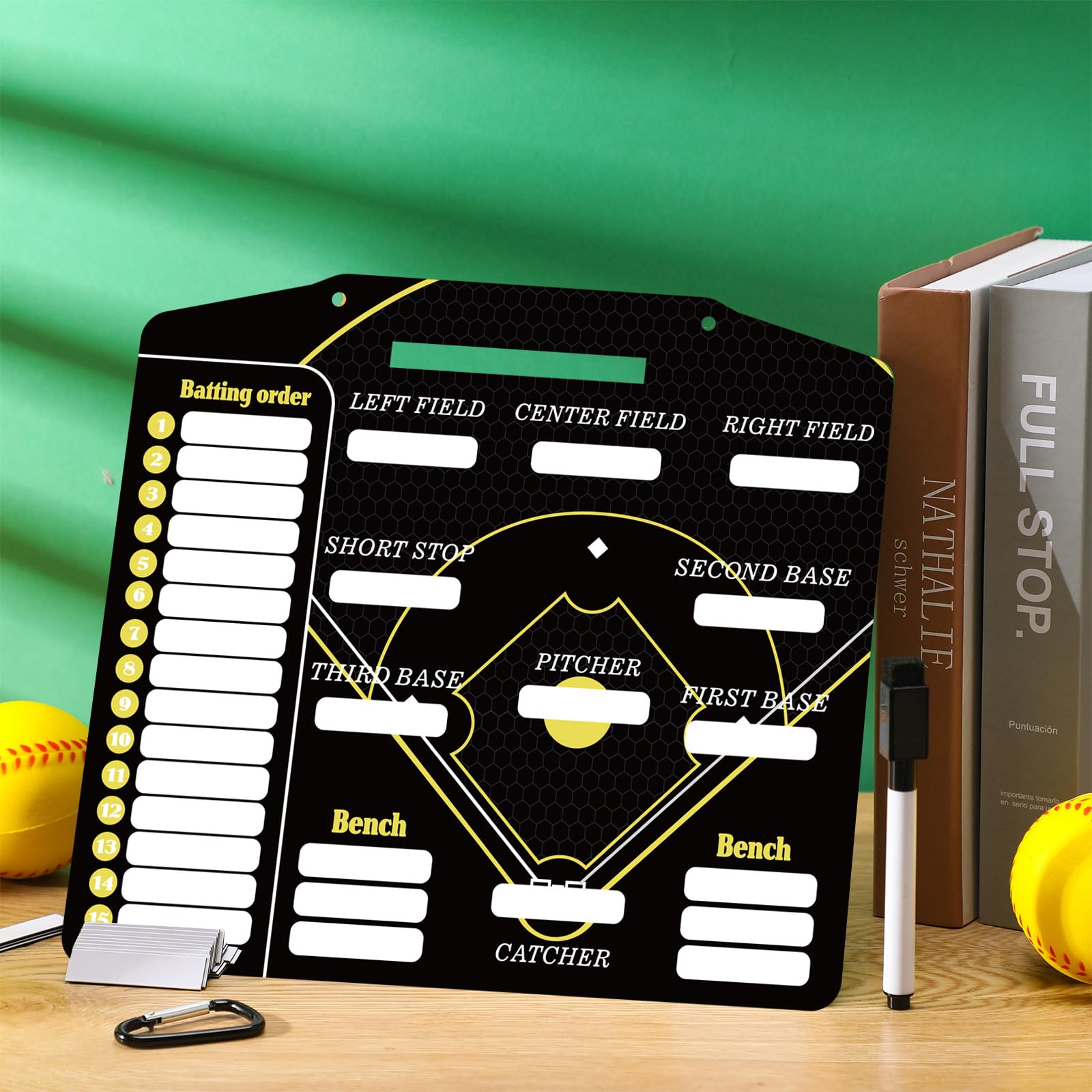 Amazon.com : Engrowtic Magnetic Baseball Lineup Board for Dugout