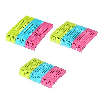 18Pc Plastic Food Snack Bag Pouch Clip Sealer for Keeping Food Fresh for Home, Kitchen, Camping Snack Seal Sealing Bag Clips (Multi-Color) | (Pack of 18)|