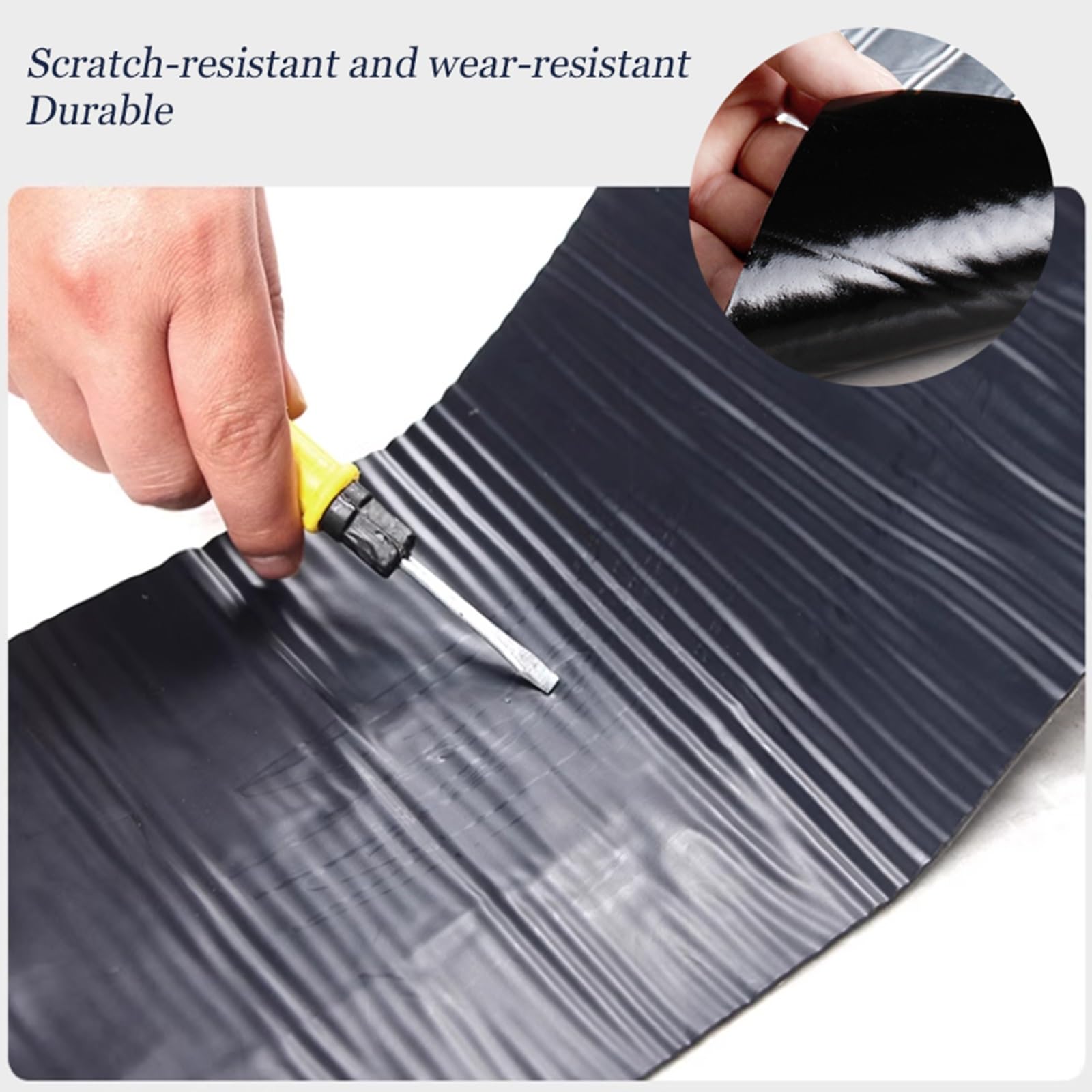 Cinta de sellado de butilo y aluminio, Negro Rollo Adhesivo de Tela Asfáltica，membrana for techos, cinta impermeable for techos,para Reparación Techos,Goteras,Grietas(THK1.2mm/W0.5*L5m)
