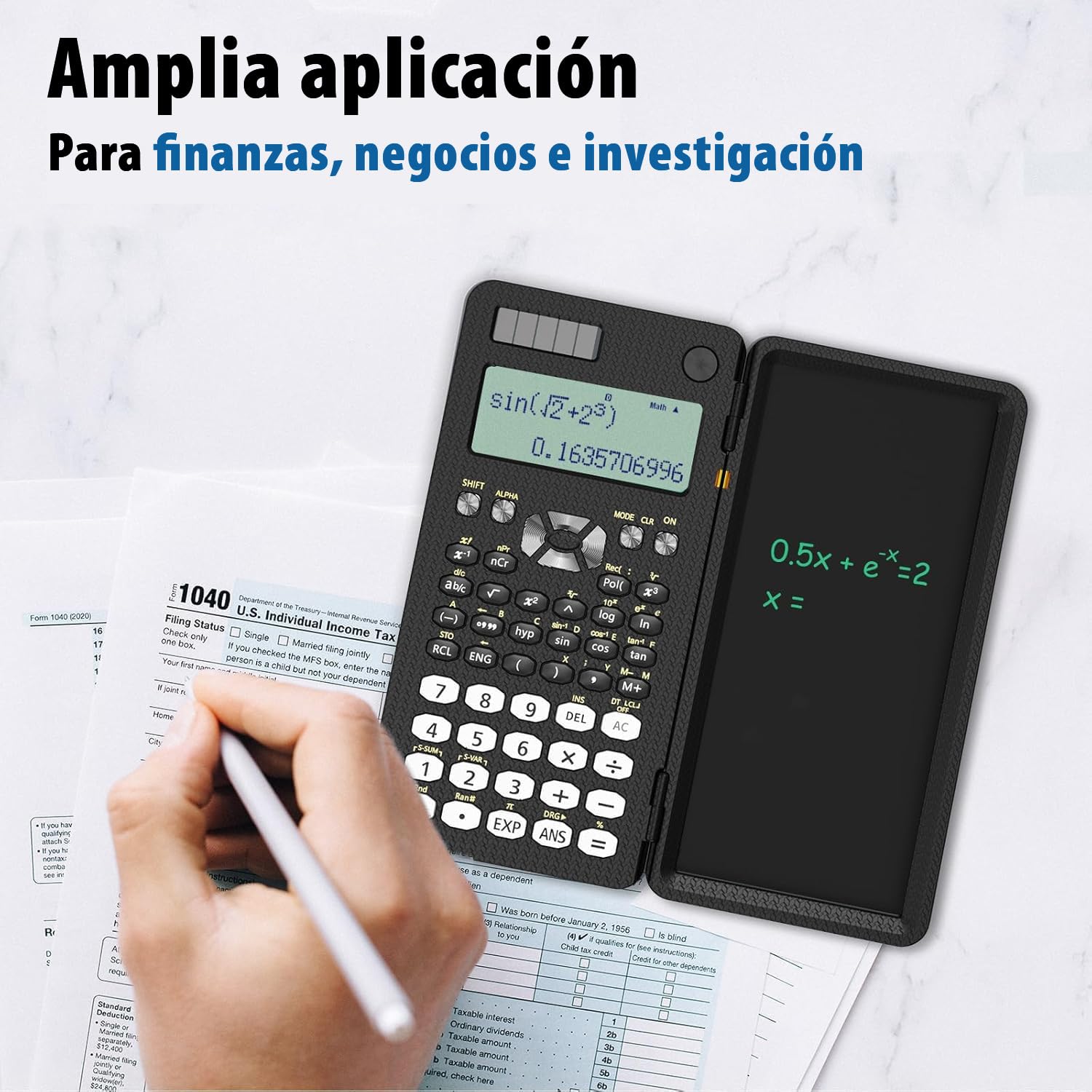 ROATEE-Calculadora cientifica con Bloc de Notas, calculadoracientifica de Oficina 82 MS, Funciona con energia Solar y bateriacalculadora cientifica Plegable de 6.5 Pulgadas