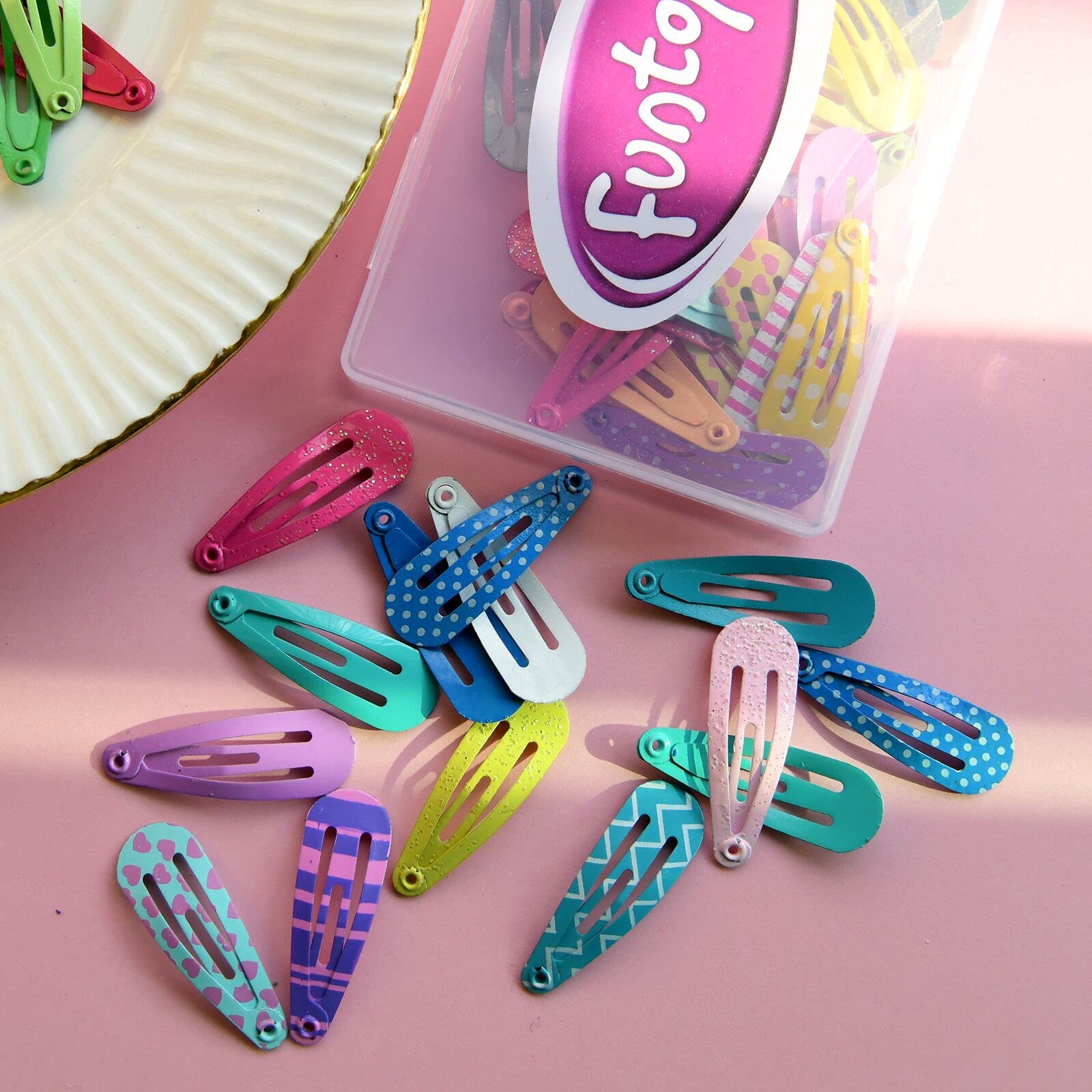 Funtopia spinki do włosów dla dziewcząt, 80 sztuk, 3 cm, metalowe klipsy do włosów, bez majtek, dla dziewczynek, kobiet