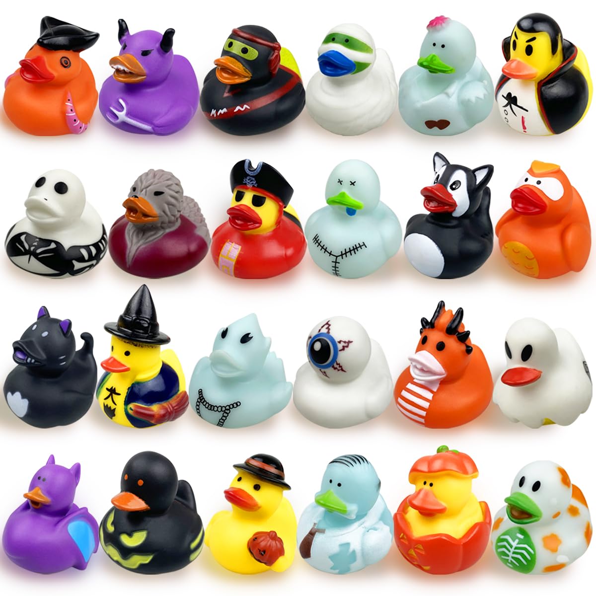 Amazon.co.jp: QINGQIU 24個パック ハロウィンラバーアヒル ジープ