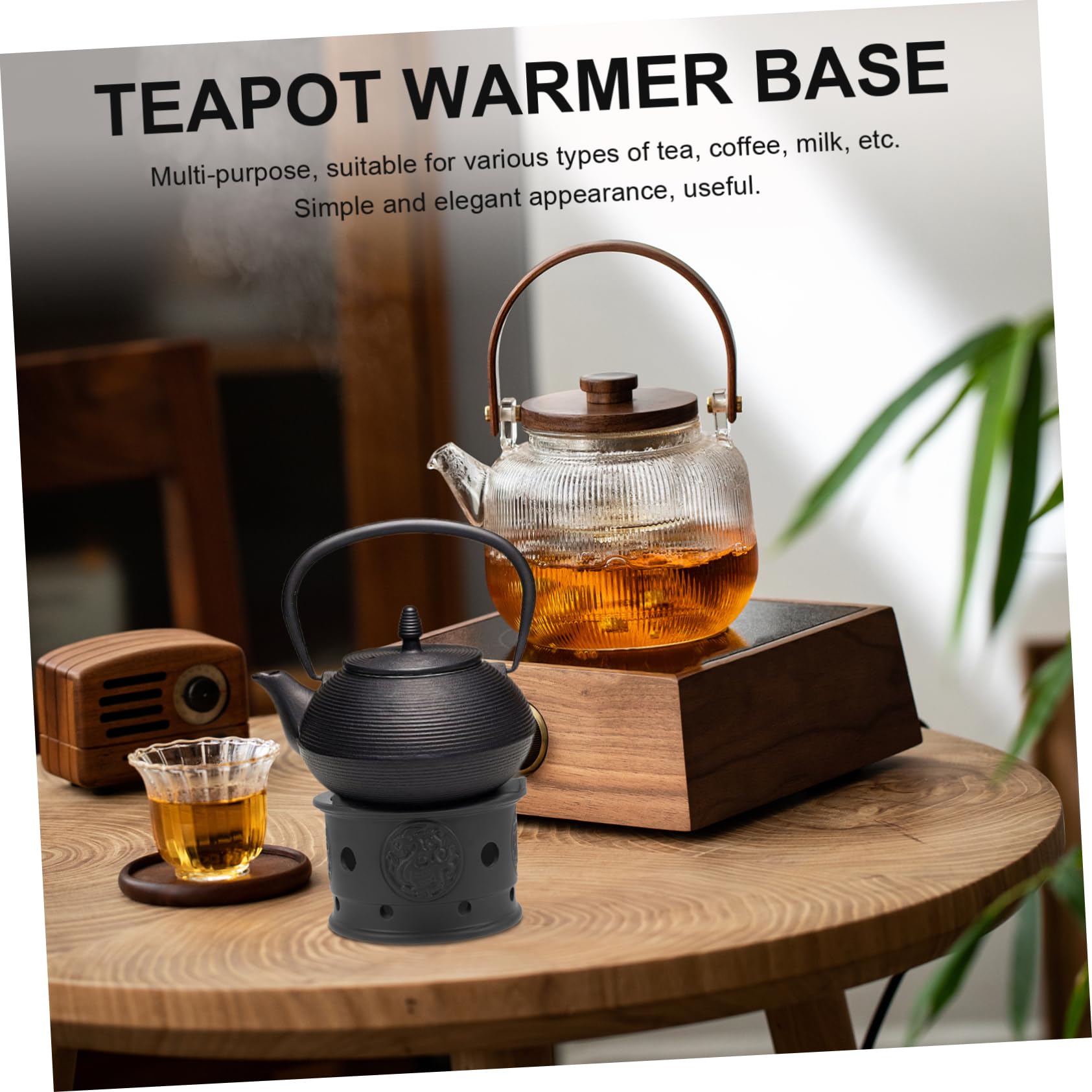 NAMOARLY Teapot Stove Base Tea Warmer Tea Heater Multi- -Saving Accessory Elegant Appearance