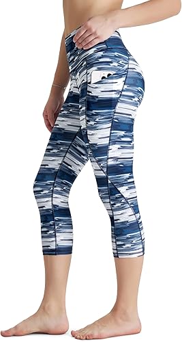 Miniatura 101 de ODODOS - Leggings tipo capri de mujer, no se traslucen y modelan el abdomen, con cintura alta y bolsillos; para hacer yoga, atletismo, ejercicio