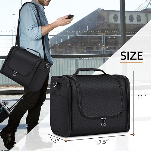 Miniatura 8 de Neceser de gran capacidad para mujeres y hombres, organizador de artículos de tocador colgantes, bolsa de maquillaje para cosméticos, resistente al