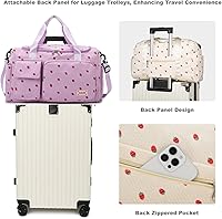 Vista 235 de Pequeña bolsa de gimnasio para mujer, bolsa de viaje con compartimento para zapatos