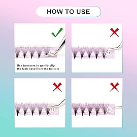 Eyelash Extensions 3D 4D 5D 6D 8D 9D 10D Thickness 0.07/0.1 C/D Curl Eyelashes Middle Stem & Long Stem Heat Bonded Premade Fans Russian Volume Lash Extensions Supplies (Middle Stem 14D-0.07-C-8mm)
