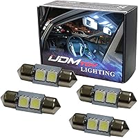 Vista 1 de iJDMTOY (4) focos LED de repuesto de xenón blanco 4-SMD 1.25" 31 mm para interior de auto Mapa Domo luces