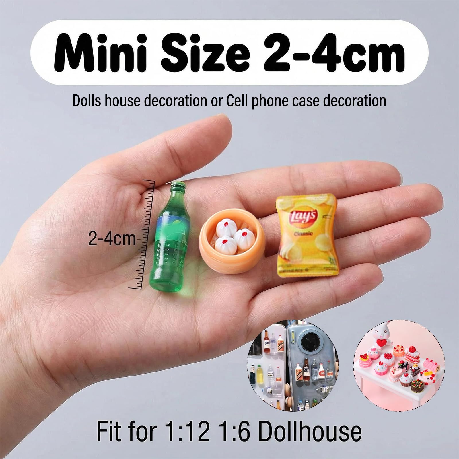 MLPKOI 150 Piezas Comida Miniatura Comida de Juguete, Accesorios para Casa de Muñecas, Juguetes Mezclados de Alimentos y Bebidas en Miniaturas Accesorios Cocina Juguetes, Estilo Aleatorio — view 5