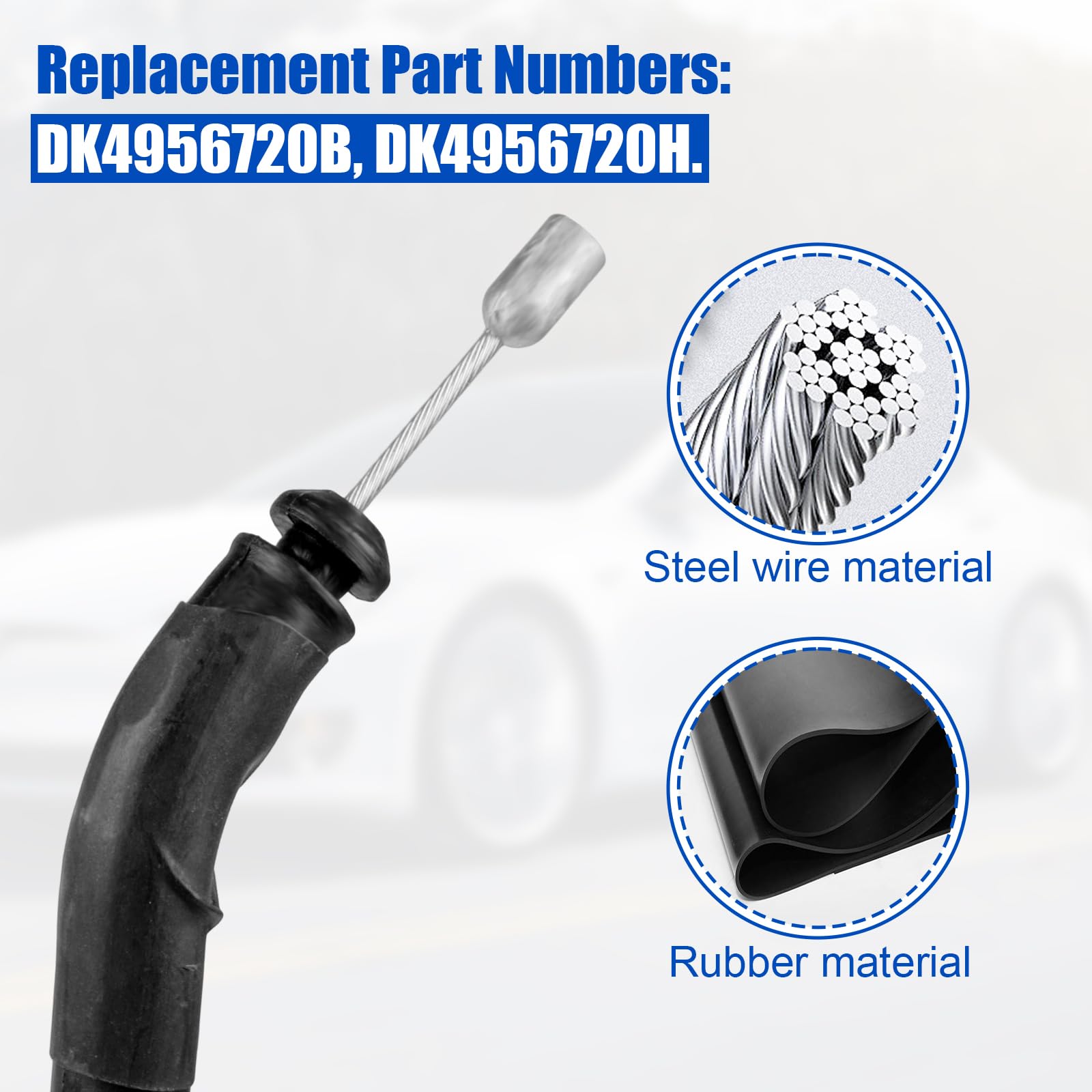 Hood Pull Wire, DK4956720B, DK4956720H, DK4956720G, Bonnet Release Cable Compatible with Ford Fiesta 2009–2013 — view 4