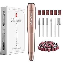 Máquina de Uñas Eléctrica USB MelodySusie, PC120I Kit de Uñas Portátil, Juego de Archivador Eléctrico para Uñas de Acrílico Gel, Herramienta de Manicura y Pedicura con Brocas de Uñas de Metal y Bandas de Lijado Dorada