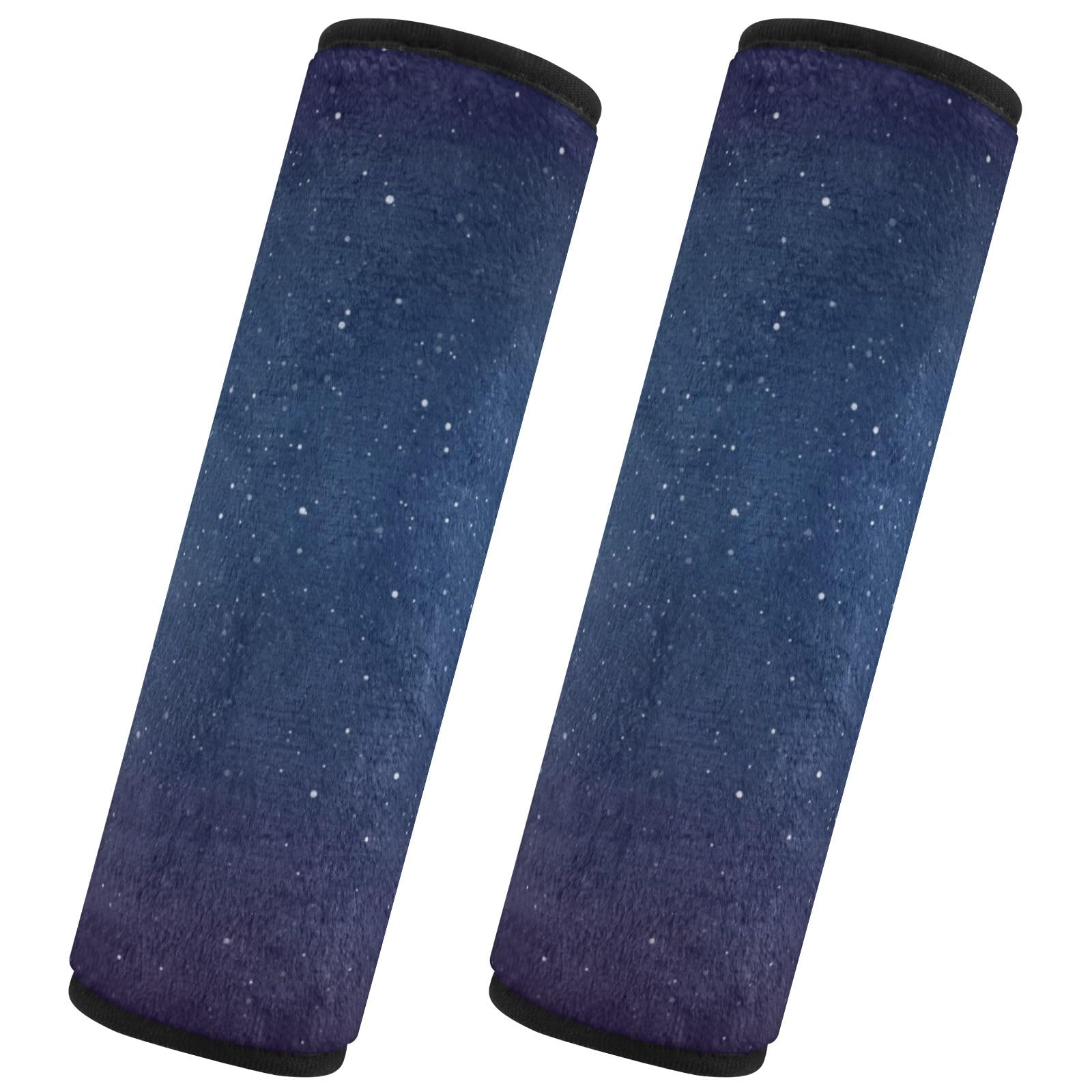 CHIFIGNO Dark Blue Sky Glitter Stars Seat Belt Cover 2Pcs Seat Belt Strap Cover Fashion Seat Belt Shoulder Pad for Adults Women Kids, M