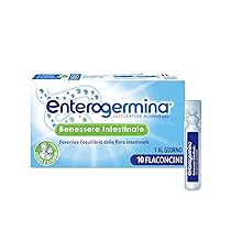Enterogermina Benessere Intestinale, Fermenti Lattici Probiotici, Integratori Adulti e Bambini 3+ Favorisce l’Equilibrio della Flora Batterica Intestinale, Senza Glutine (10 Flaconcini, 5 ml)