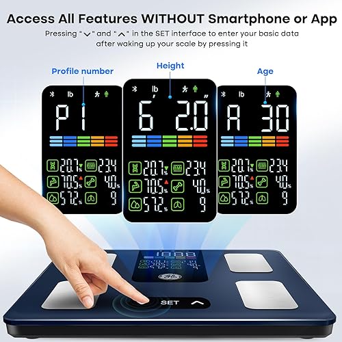Miniatura 2 de GE - Báscula inteligente para peso corporal, IMC, grasa corporal, masa muscular, básculas digitales de baño 500 libras para monitor de peso
