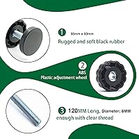 Vista 3 de Vmaisi 4 Pack 8MM Baby Gate Threaded Spindle Rod, Replacement Hardware Parts Kit for Pet & Dog Pressure Mounted Safety Gates - Extra Long Wall