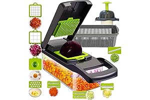 HOMEZO Vegetable & Fruit Chopper 15-in-1 Slicer, Dicer Onion Cutter, Vegetable Cutter, Easy CleanVegetable Chopper