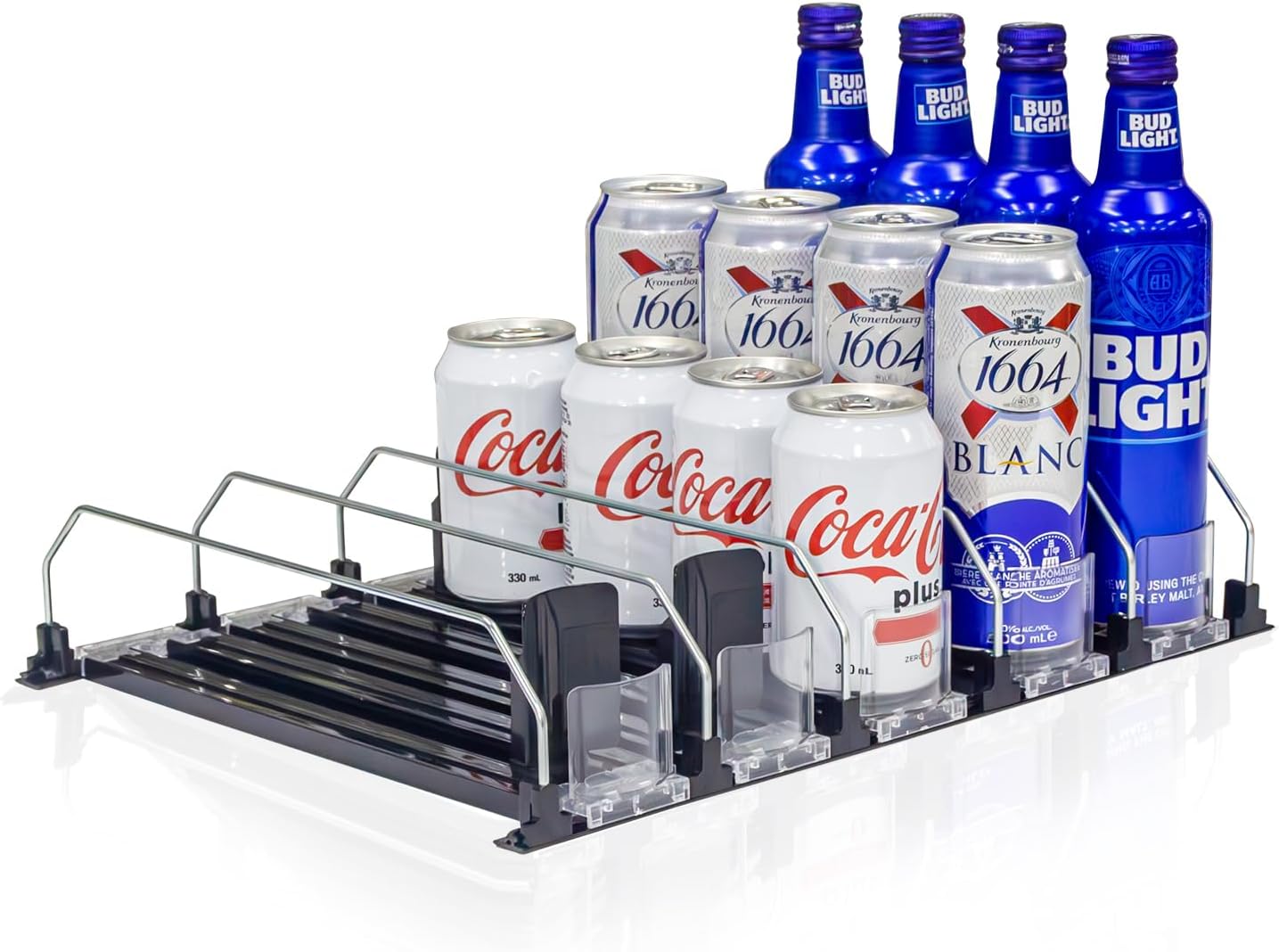 Drink Organizer for Fridge Refrigerator Bottle Can Organizer, Self
