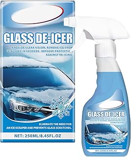 De - Icer for Car Windshield Defroster,Window Snow Spray,Windshield deicer Sprayer Ideal for Car Windscreens, Deicer for Car Windshield, Winter Car Essentials, Fast Ice & Snow Melting Spray(250ml)