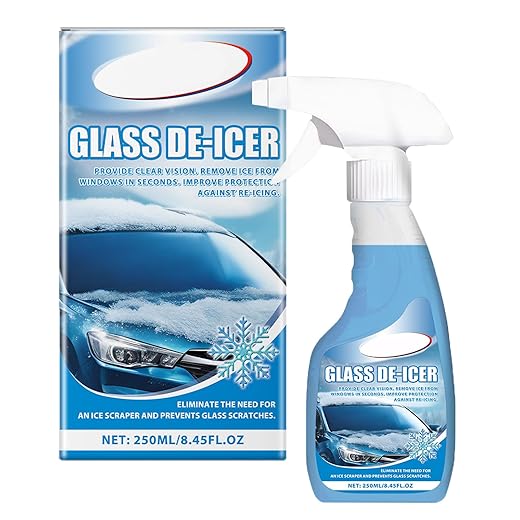 De - Icer for Car Windshield Defroster,Window Snow Spray,Windshield deicer Sprayer Ideal for Car Windscreens, Deicer for Car Windshield, Winter Car Essentials, Fast Ice & Snow Melting Spray(250ml)