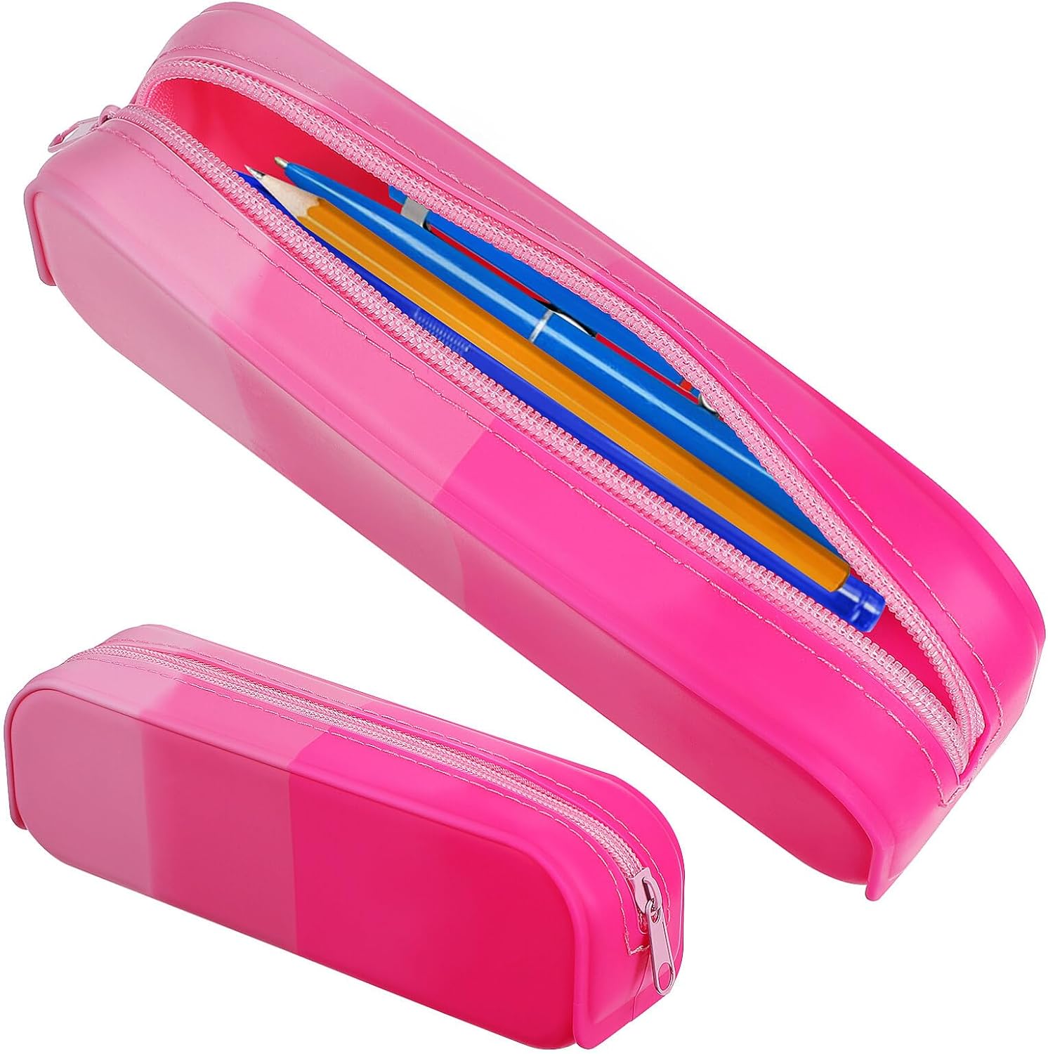 Tofficu Silicone Pencil Case Pouch Bag Candy Color Pencil