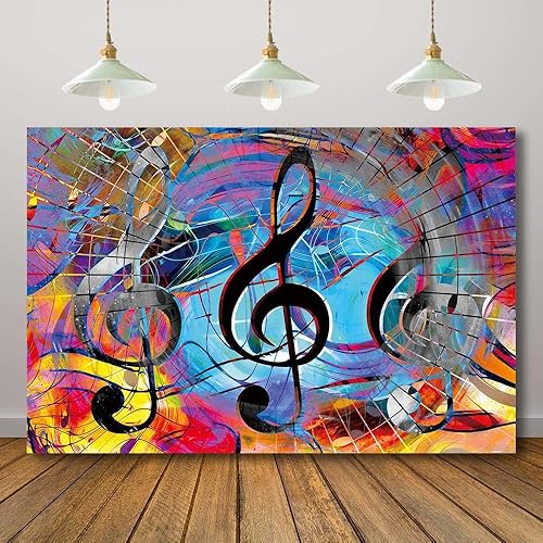 Music Notation Backdrop for Photography Musical Notes Symbols Background for