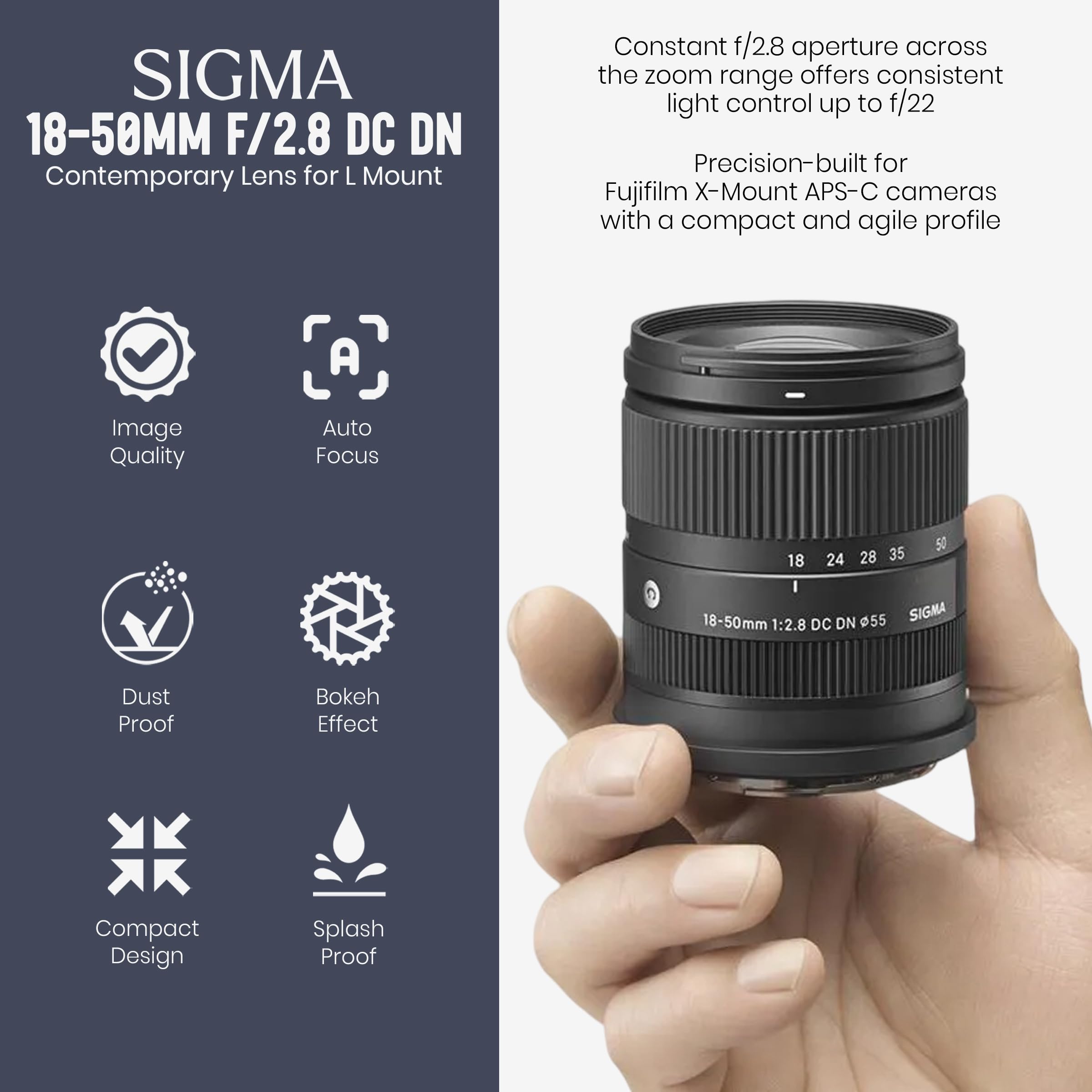 Amazon.com : Sigma 18-50mm F2.8 DC DN Contemporary for L Mount