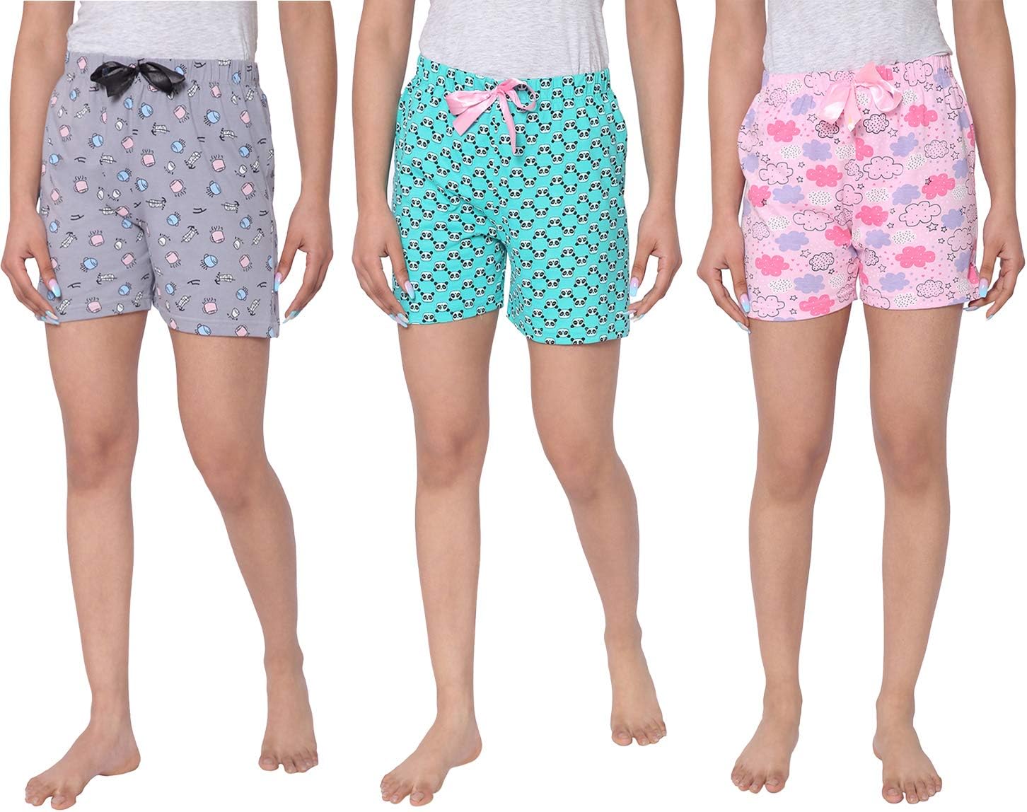 Real BasicsWomen's Regular Shorts(Pack of 3)