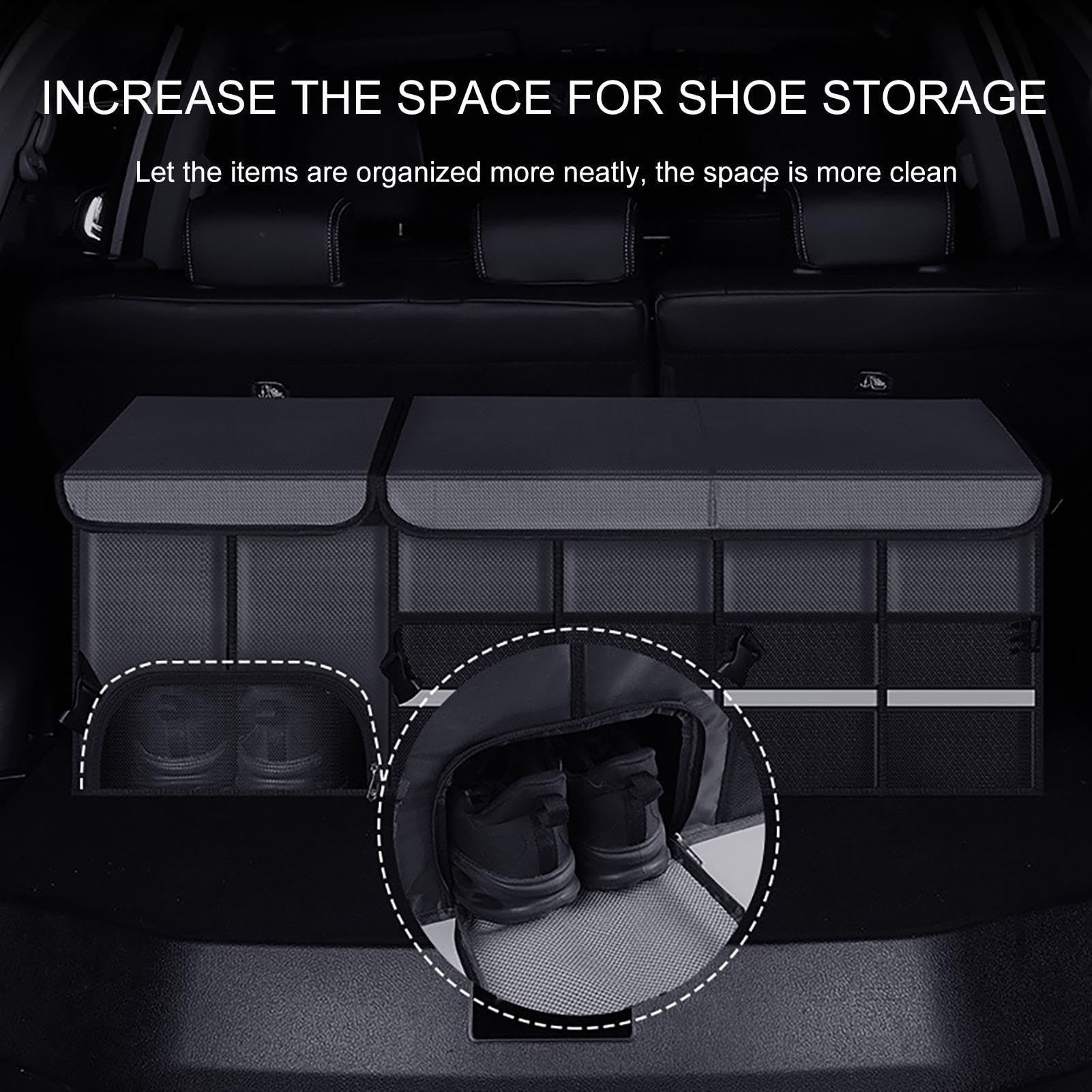 Boîte de rangement de coffre pliable, organisateur de coffre de voiture
