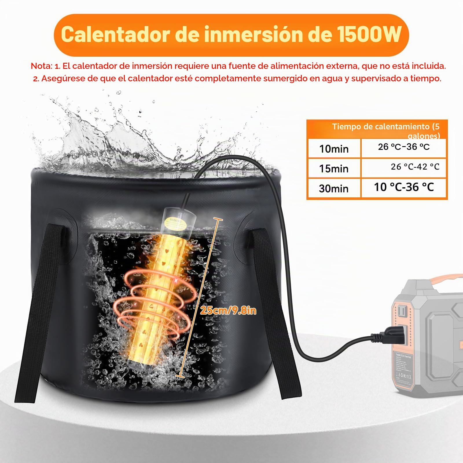 Ducha portátil de camping, kit de ducha recargable para exteriores de 7800 mAh con calentador, pantalla LED inteligente, impermeable IPX8, ducha portátil para camping, al aire libre, viajes
