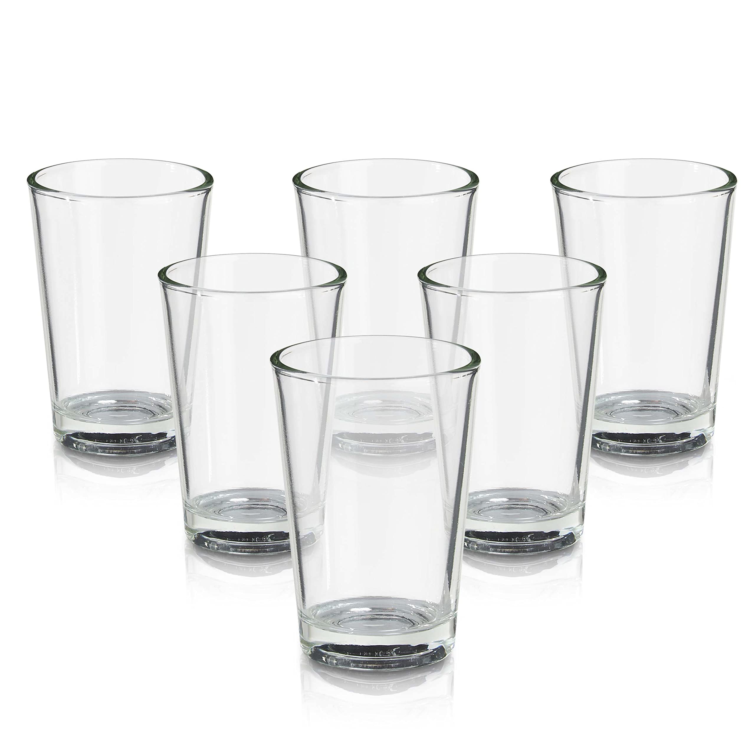 DECO EXPRESS Shot Glasses Pack of 6 - 1.5 oz Classic Shot Glass Heavy Base Housewarming Gifts Set - Tray Holder with Bell Included