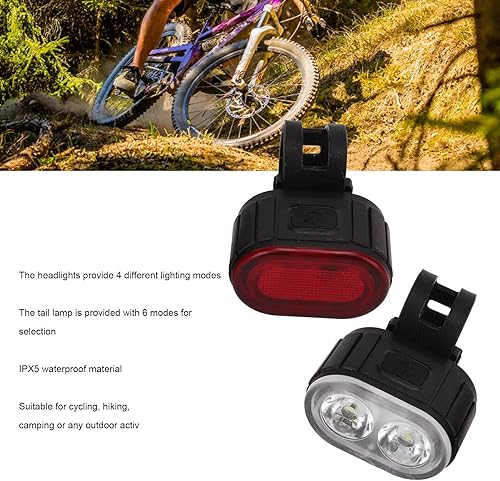 Miniatura 3 de Luces de bicicleta delanteras y traseras, juego de luces de bicicleta, luces de ciclo impermeables IP65, 350Lm IPX5 Faro trasero para conducción